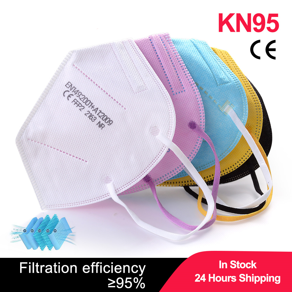 Black Face Mask Pack - 100 stks Kids mascarillas fpp2 Zwart