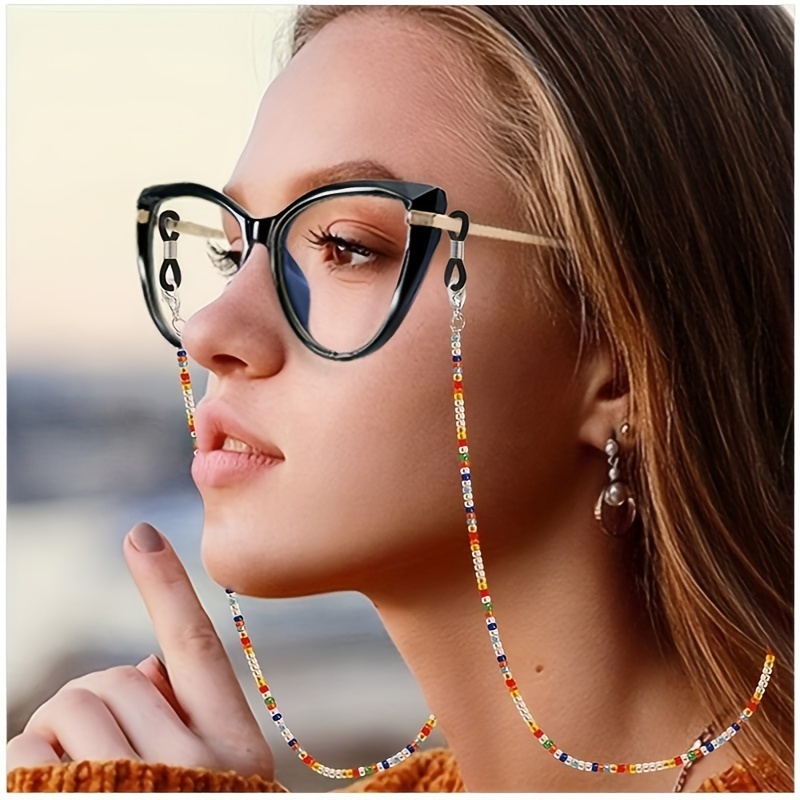 Mask Lanyard Adjustable - Boho brilkoord met kralen, verstelbare antislip