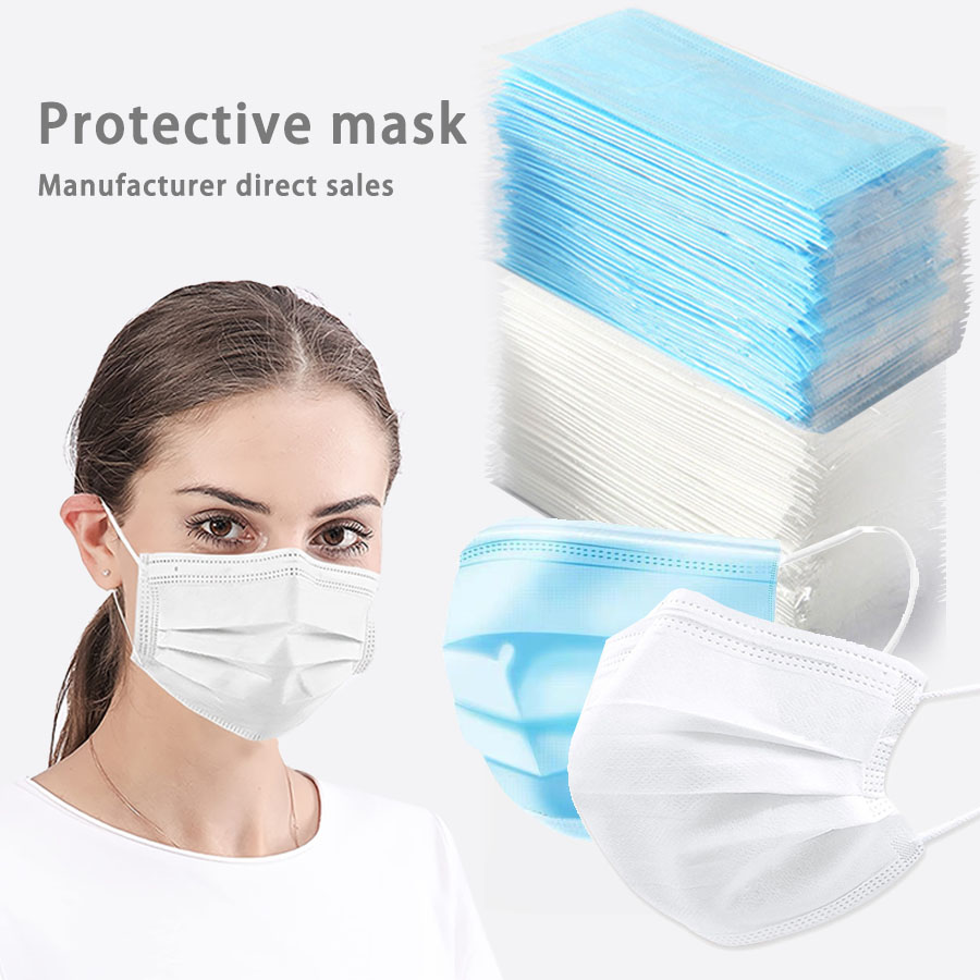 Disposable Mask Blue - 50/100 stuks wegwerpmasker voor gezicht blauw