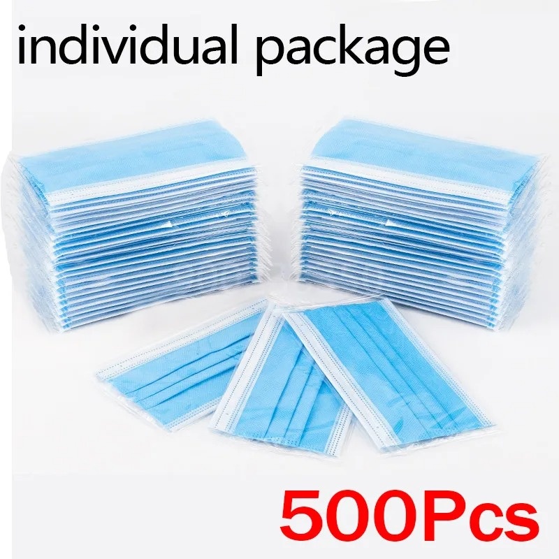 Disposable Mask Blue - 50-500 stuks Wegwerp Maskers voor volwassenen,