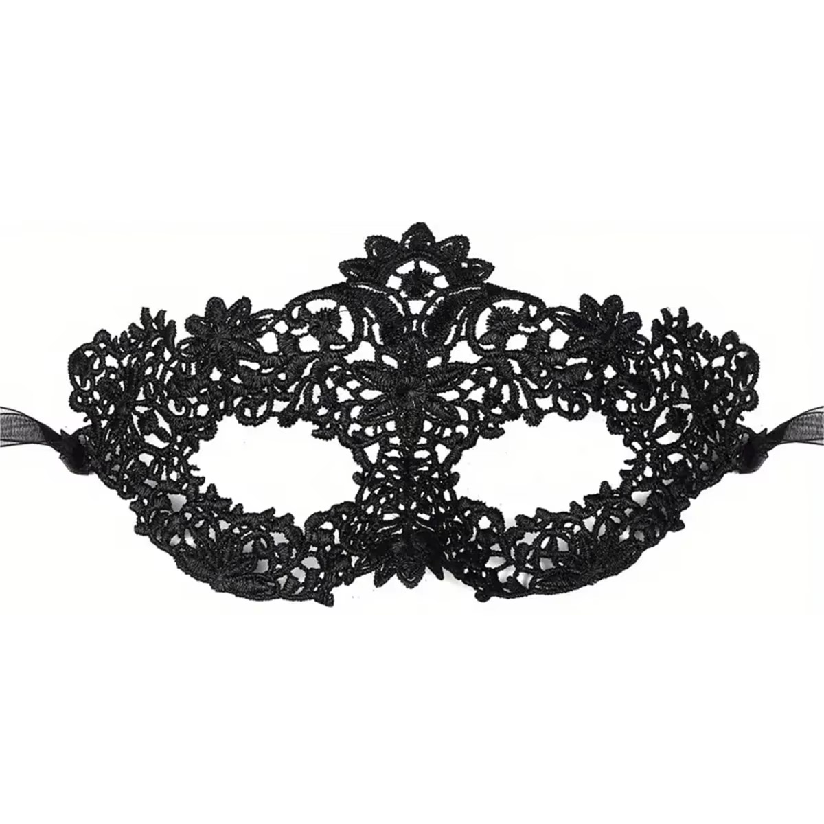 Black Face Mask Pack - 2-delige elegante zwarte kanten maskerademaskerset voor