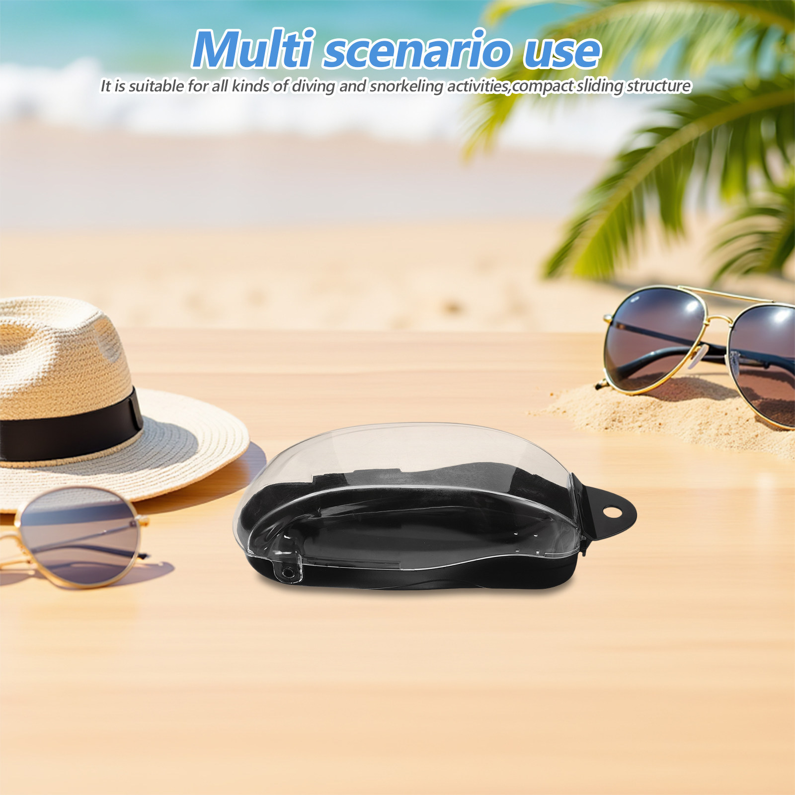 Mask Case Hard Shell - Snorkelmaskerhoes Draagbare harde opbergdoos met transparant