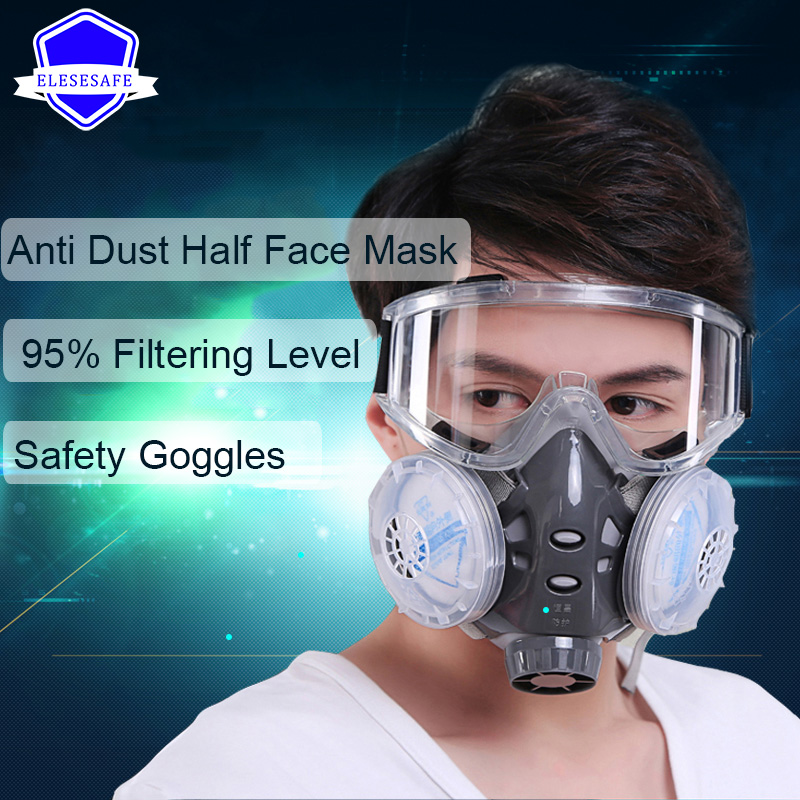 Dust Mask Construction - Nieuw anti-stofmasker volgelaatsmasker Dubbele 4-laags filters