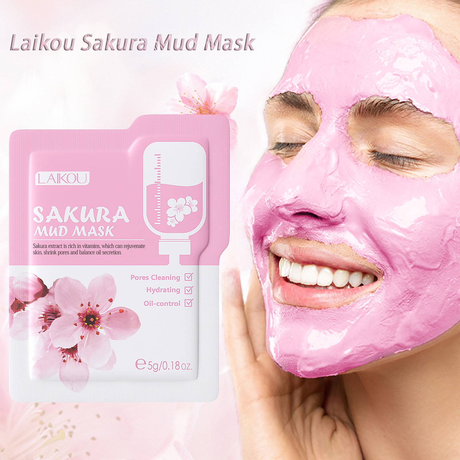 Dust Mask Construction - Laikou Sakura Kleimasker Proefverpakking Hydraterend Dieptereinigend