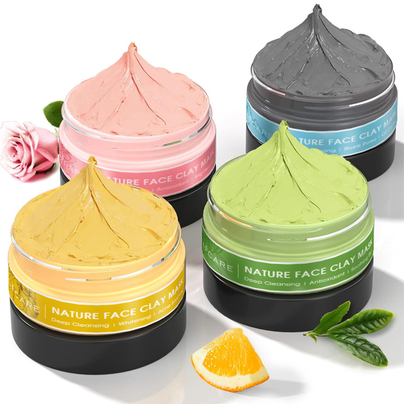 Dust Mask Construction - 4-delige klei gezichtsmasker set kurkuma vitamine