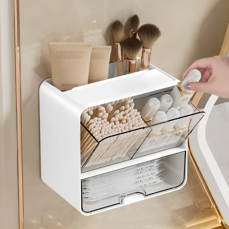 Face Mask Storage Box - 8-delige set, één wandgemonteerd en op