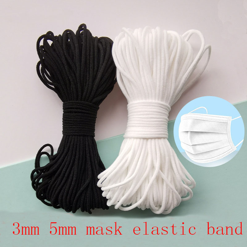 Mask Lanyard Adjustable - Masker Elastische Touw 3Mm Ronde Witte