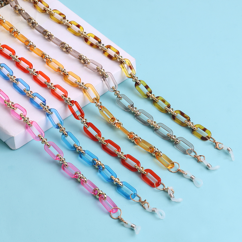 Mask Chain Holder - Kleurrijke Transparante Link Acryl Glazen Ketting