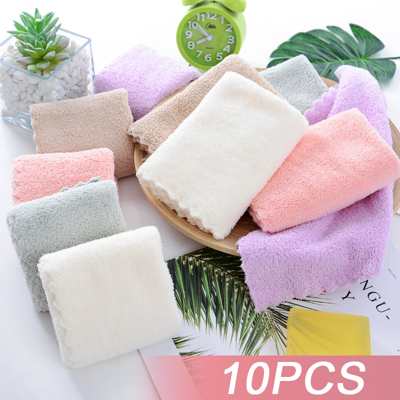 Cloth Face Mask Washable - 10 stuks verdikte microvezel koraalfleece handdoek