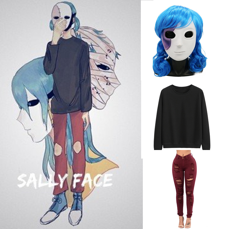 Black Face Mask Pack - Hot Anime Game Sally Gezicht Cosplay