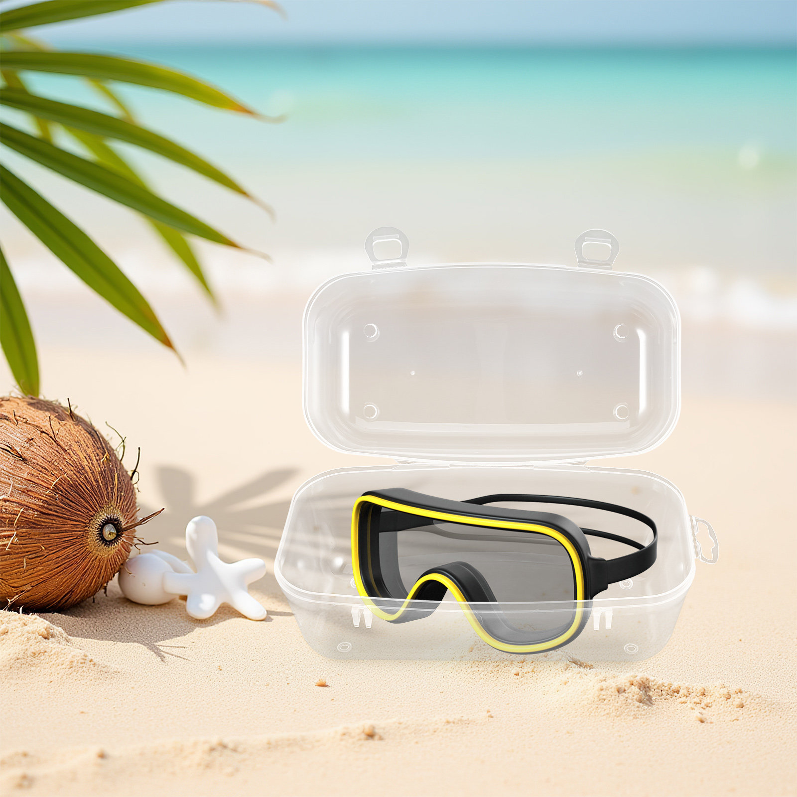 Mask Case Hard Shell - Draagbare duikmaskerhoes Harde schaal Doorzichtige waterdichte