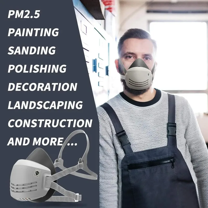 Dust Mask Construction - Stofmasker + 20 Stuks Filter Katoen