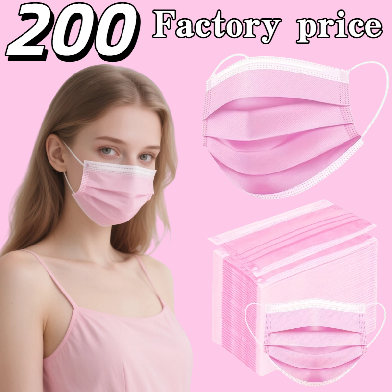 Kids Face Mask - Grote waarde! Roze wegwerpmaskers - 3-laags