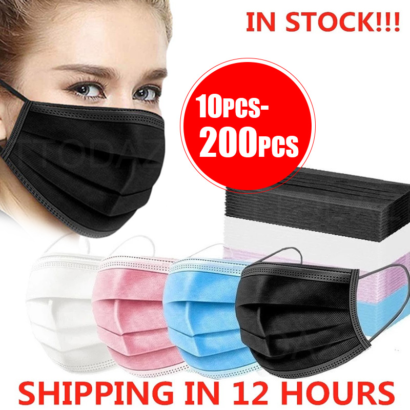 Disposable Mask Blue - 10/50/100/200 STUKS Wegwerpmasker Oorhaakje Roze Bule