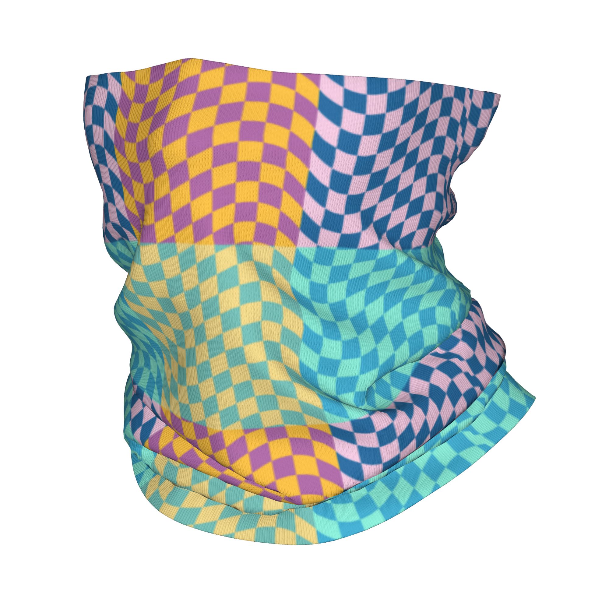 Neck Gaiter Face Cover - Aangepaste gekleurde geruite bandana nekbeschermer winddichte