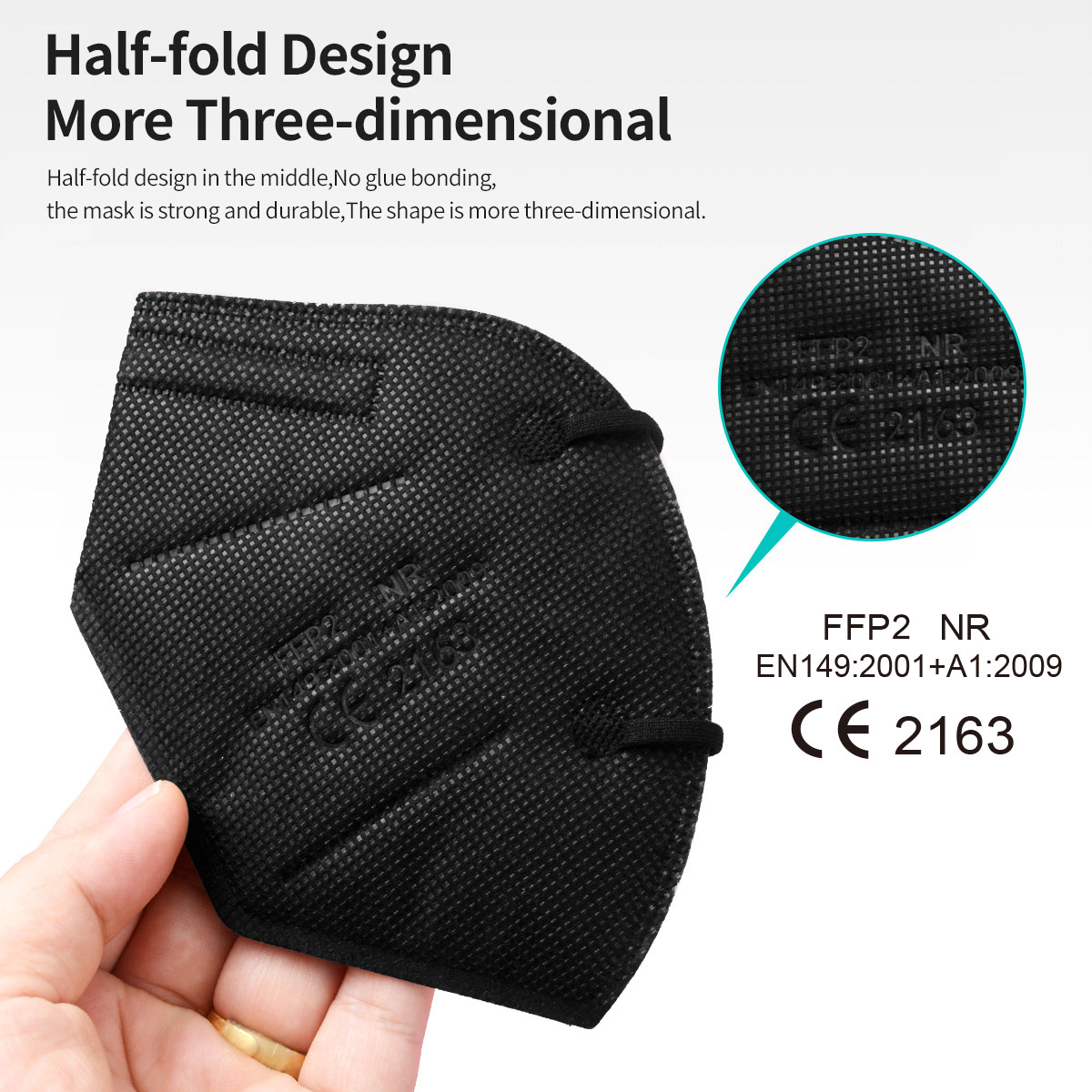 5-laags Ffp2-maskers Ce Keuren - Black Face Mask Pack recensie en prijs