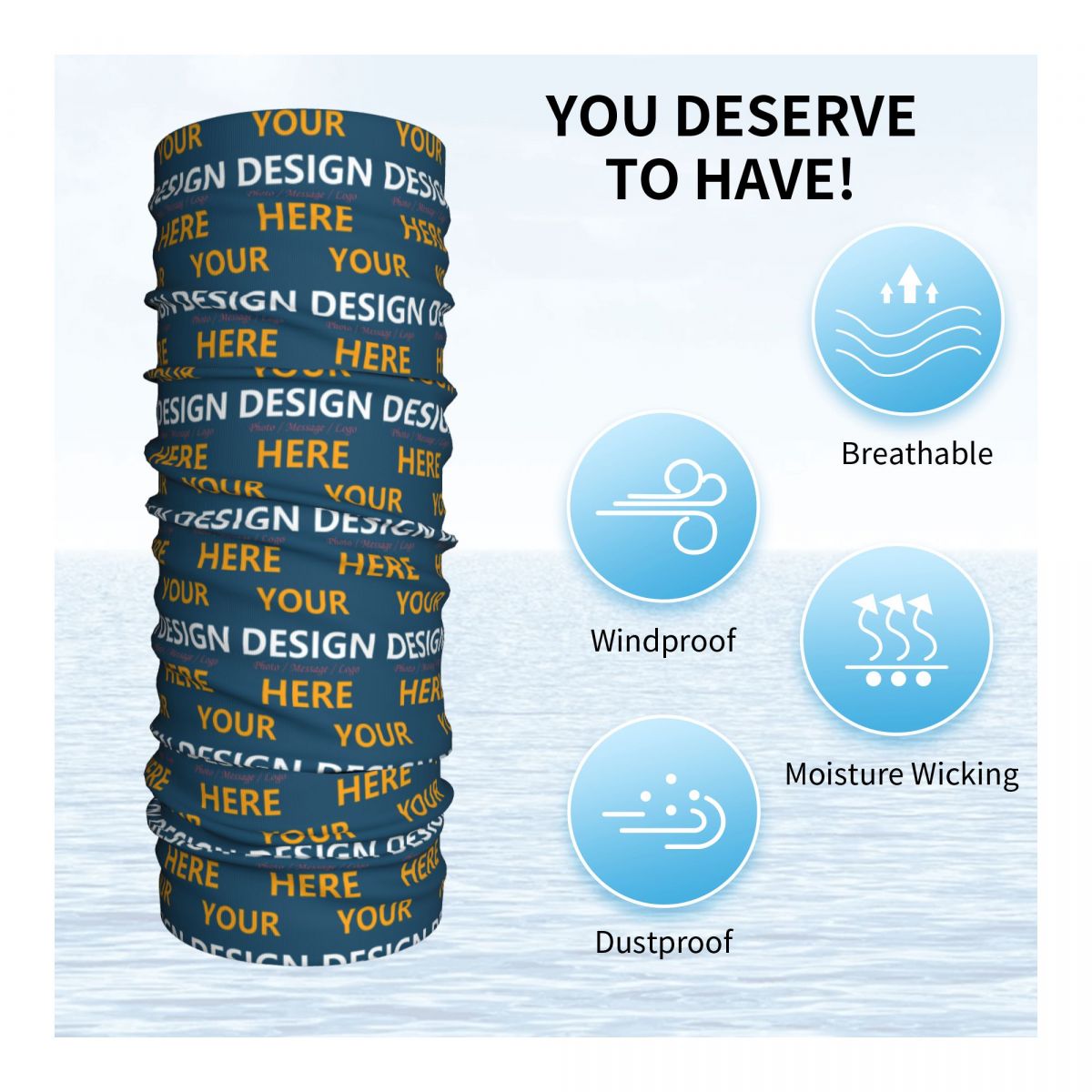 Aangepaste uw ontwerp hier Ban - Neck Gaiter Face Cover recensie en prijs