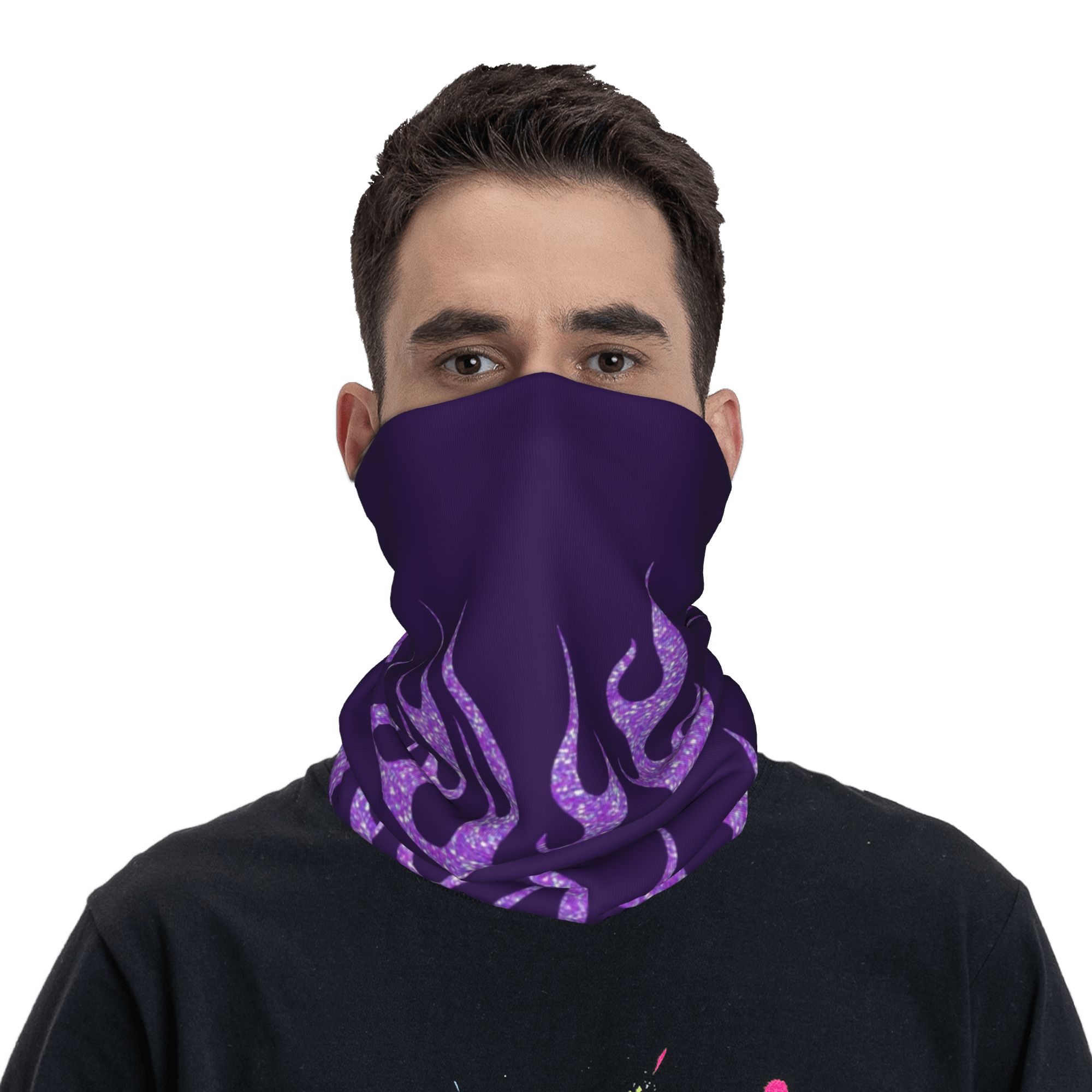 Aangepaste paarse glitter vlam - Neck Gaiter Face Cover recensie en prijs
