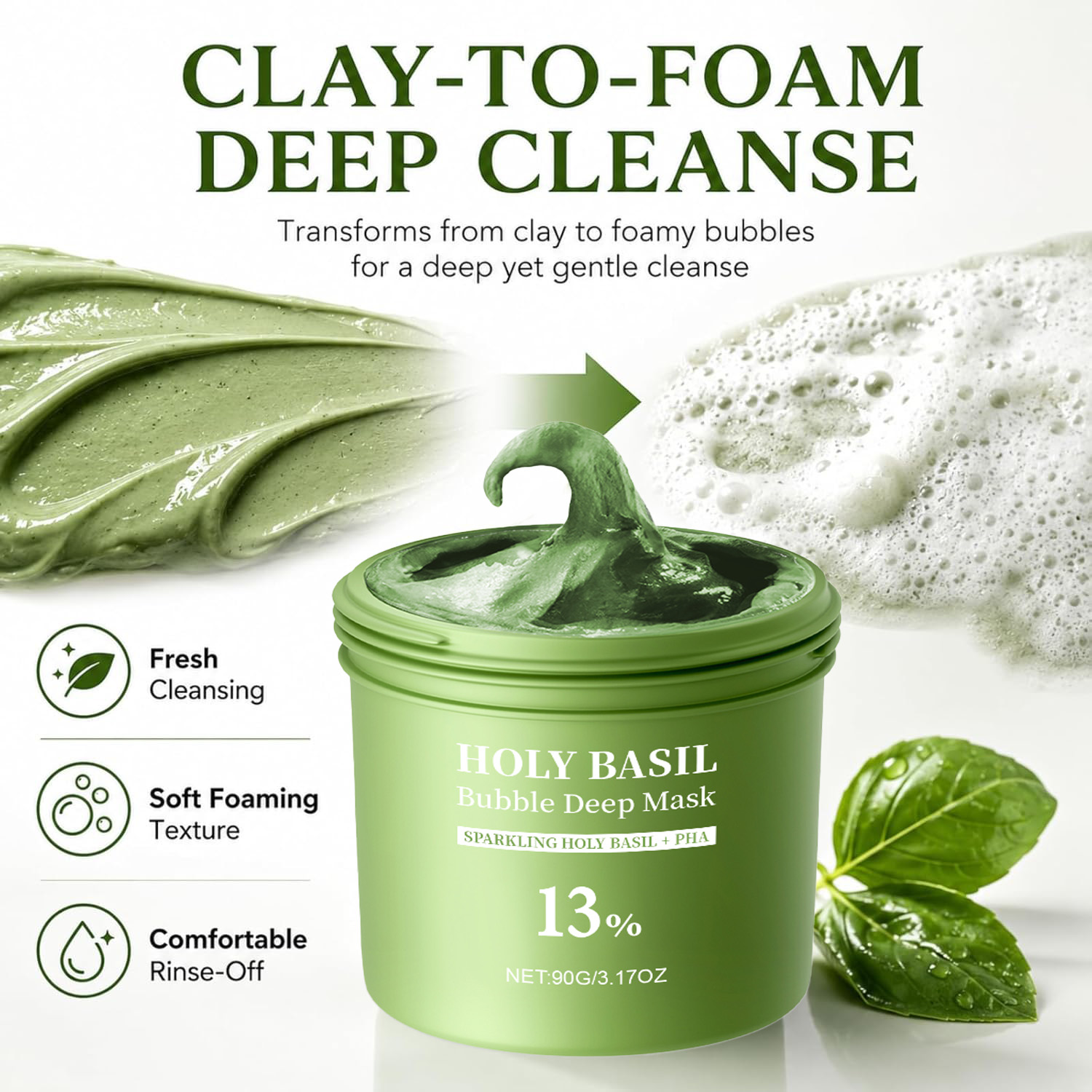 Holy Basil Bubble Deep Mask Kl - Dust Mask Construction recensie en prijs