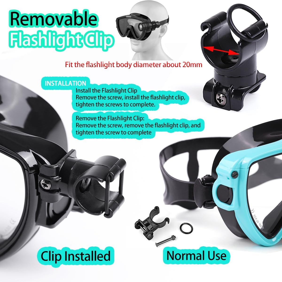 Duikmasker Met Zaklamp Beugel, - Silicone Mask Bracket recensie en prijs